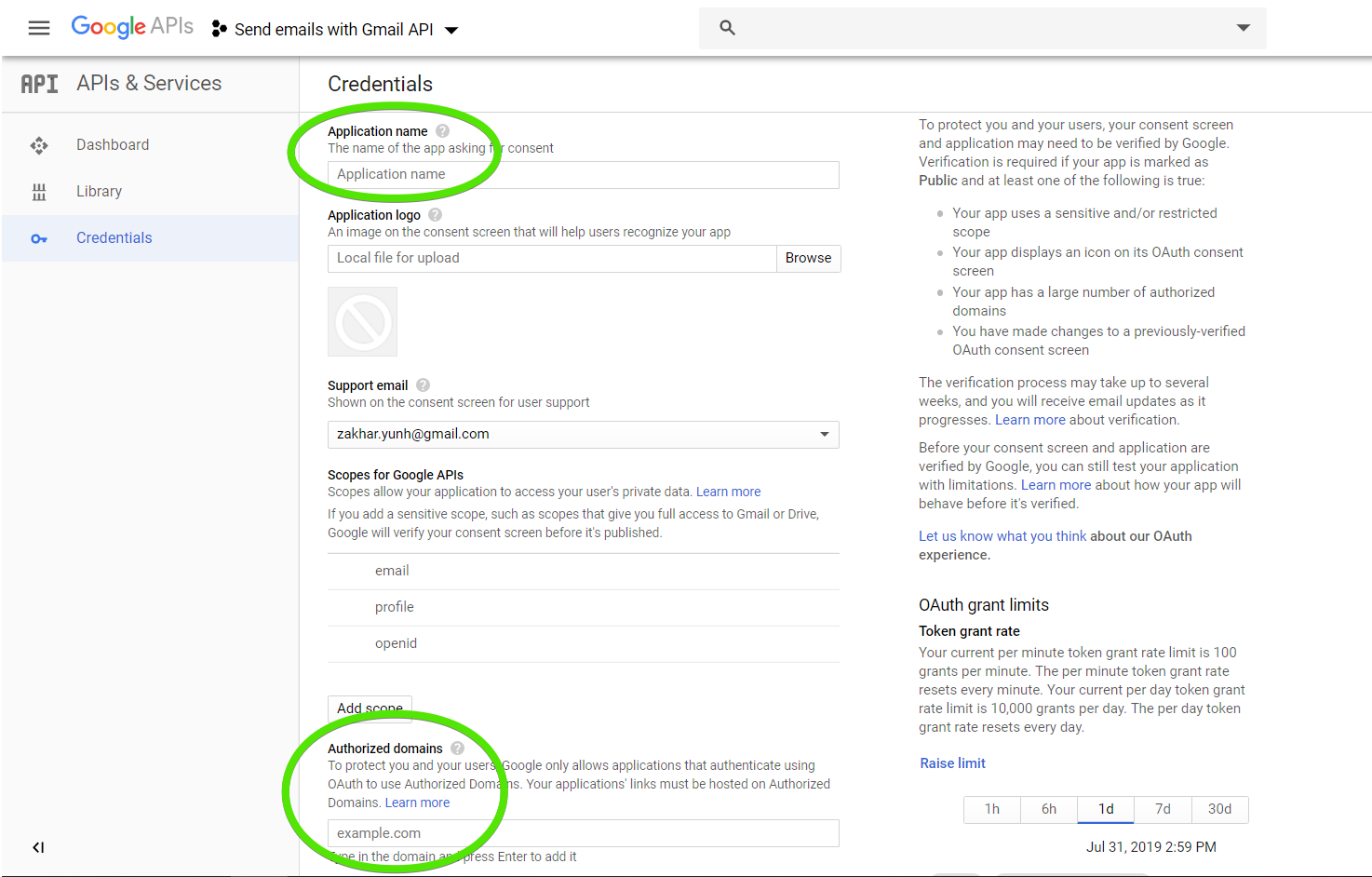Create API Client Credentials details