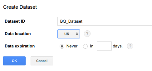 Create New BigQuery Dataset