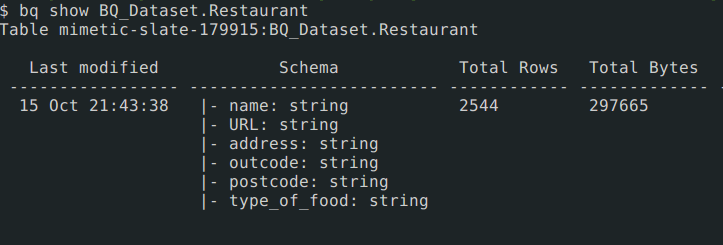 bq load output